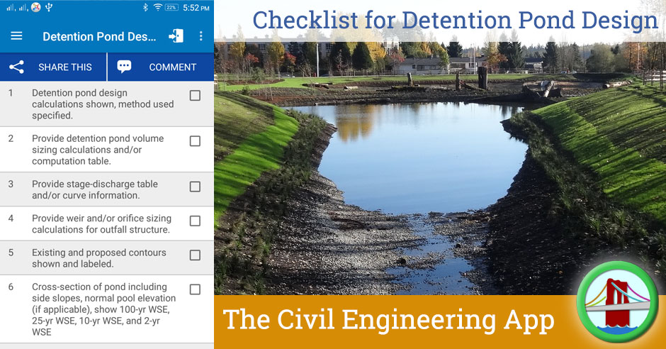 Checklist Detention Pond Design And Calculations The Civil Sutras